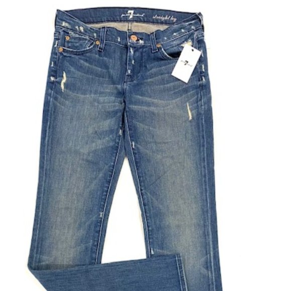 7 For All Mankind Denim Peek A Boo Sequin Jeans - Picture 2 of 4